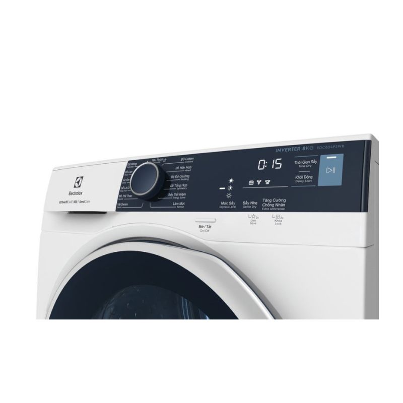 bảng điều khiển của máy sấy ngưng tụ Electrolux EDC804P5WB bảng điều khiển của máy sấy ngưng tụ Electrolux EDC804P5WB