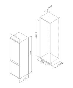 Kích thước tủ lạnh âm tủ Malloca MF-246EBI